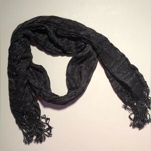 Sparkly black scarf with fringe
